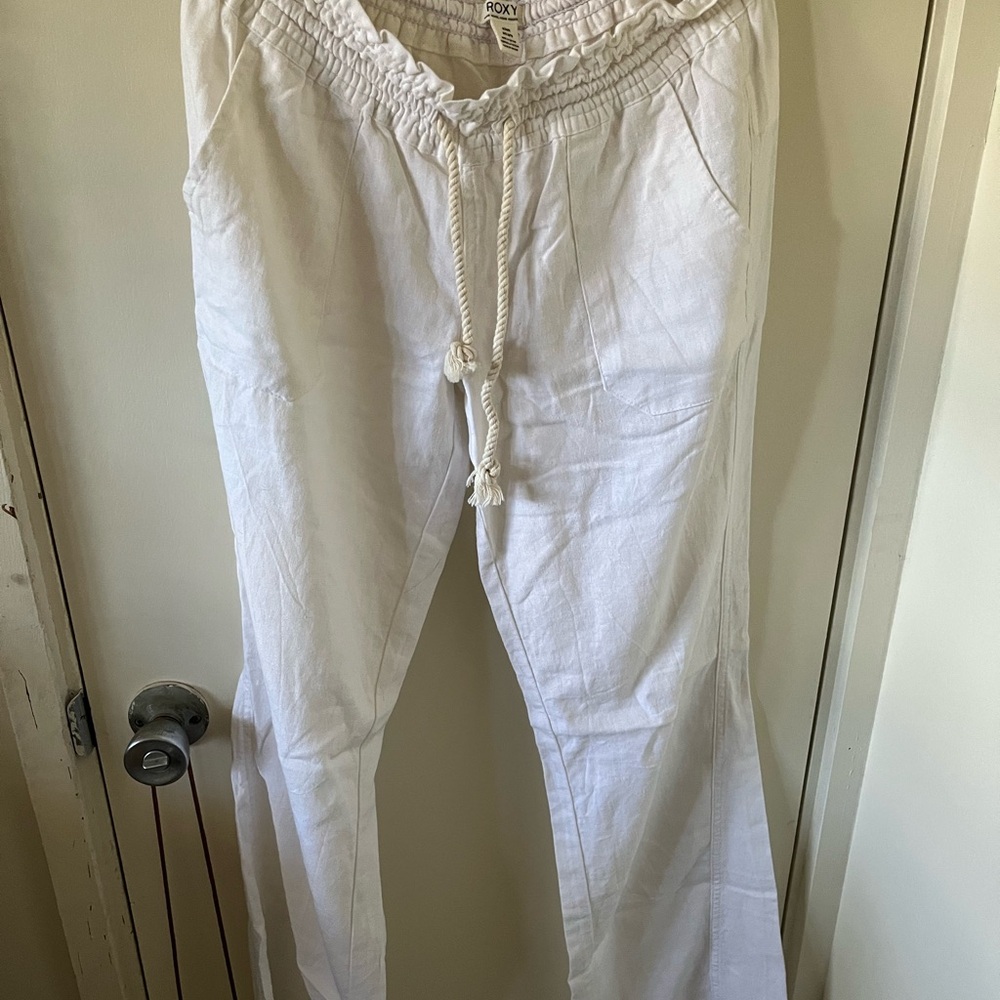 Roxy White Linen Pants